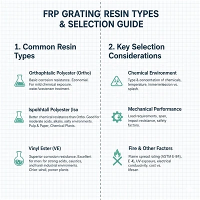 FRP grating plastefni Val Guide: Velja réttu gerð fyrir umsókn þína